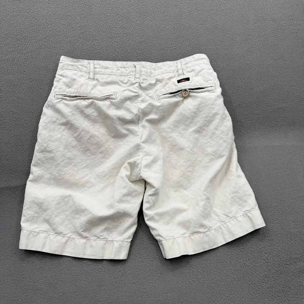 Faherty Shorts Mens 29 Beige Chino Drawstring‎ 9 Inseam Beach Casual Vacation.
